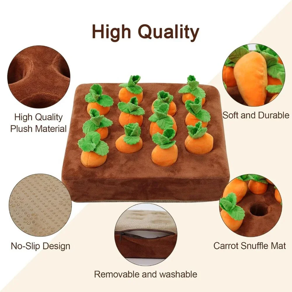 Carrot Patch Snuffle Mat, Foraging Enrichment Puzzle Feeder for Dogs